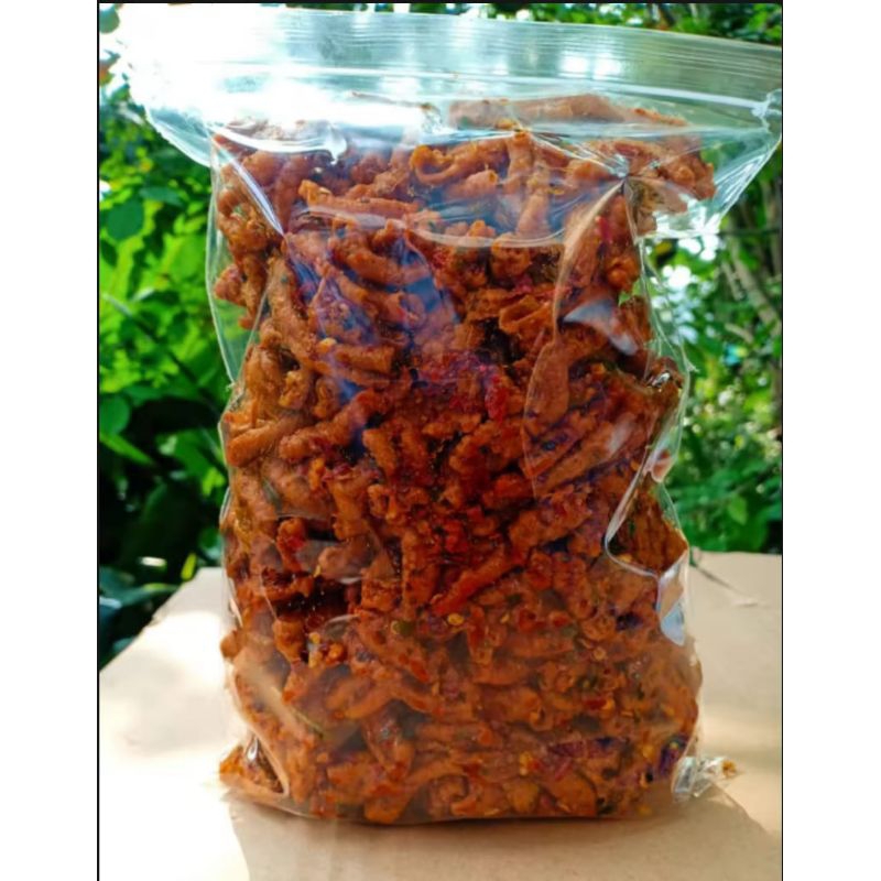 

Usus Crispy pedas daun jeruk 1kg