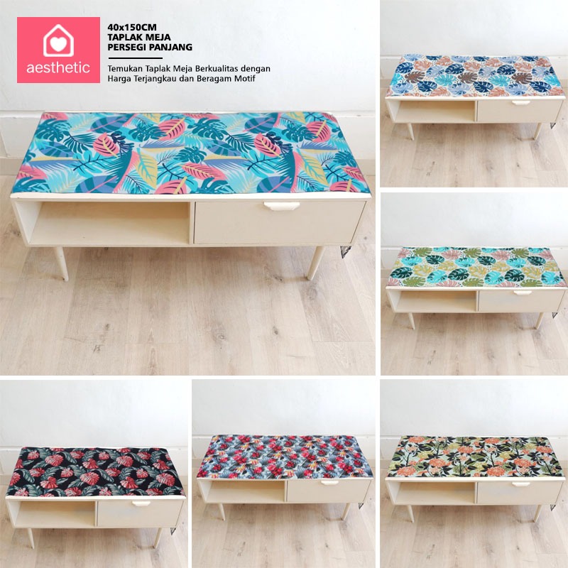Taplak Meja Tamu Persegi Panjang Aesthetic Cantik Mewah dan Elegan Ukuran 150x40 Cm