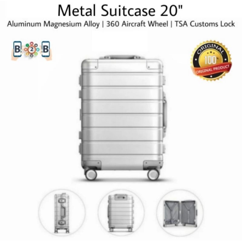 Xiaomi Mi Luggage Metal Suitcase 20 INCH - Mi Luggage 20inch Koper Travel