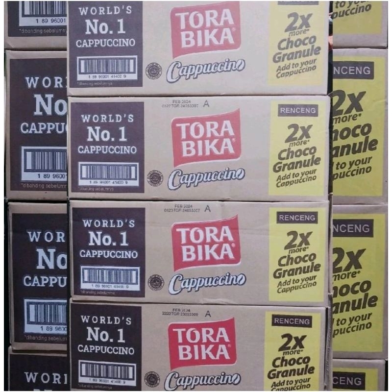 

Torabika / Kopi Tora Bika Cappuccino 1 Dus / Karton isi 12 Renceng x 10 Sachet ( 120 pcs )