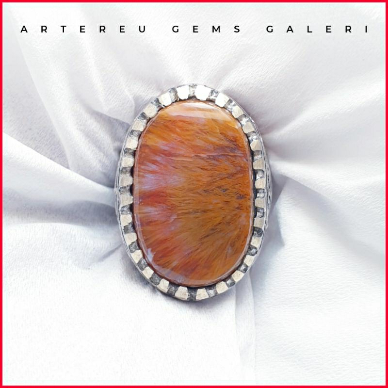 Batu Cendana Serat Emas | COD Bisa | Cincin Batu Akik Ring 5-10