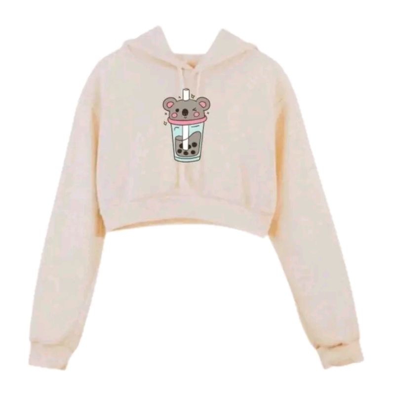 SWAETER HODIE CROP BOBA KEKINIAN anak perempuan