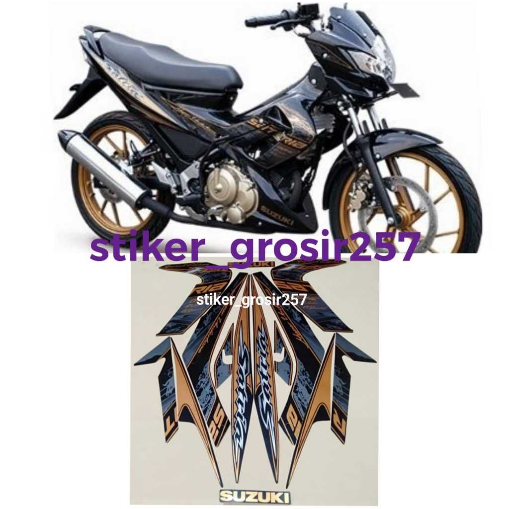 STIKER STRIPING LIS BODY SATRIA FU BARONG 2011 2012 SE SPESIAL EDITION HITAM GOLD