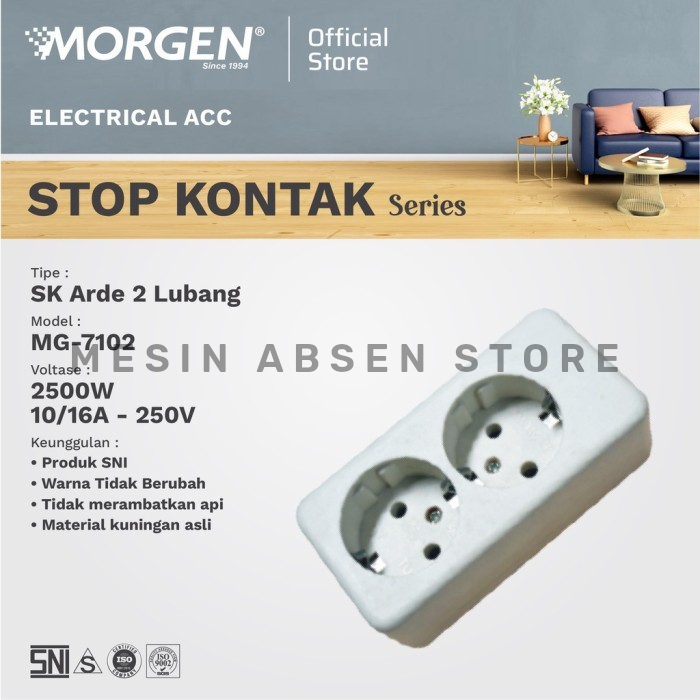 Morgen Stop Kontak 2 Lubang 3 Lubang 5 Lubang