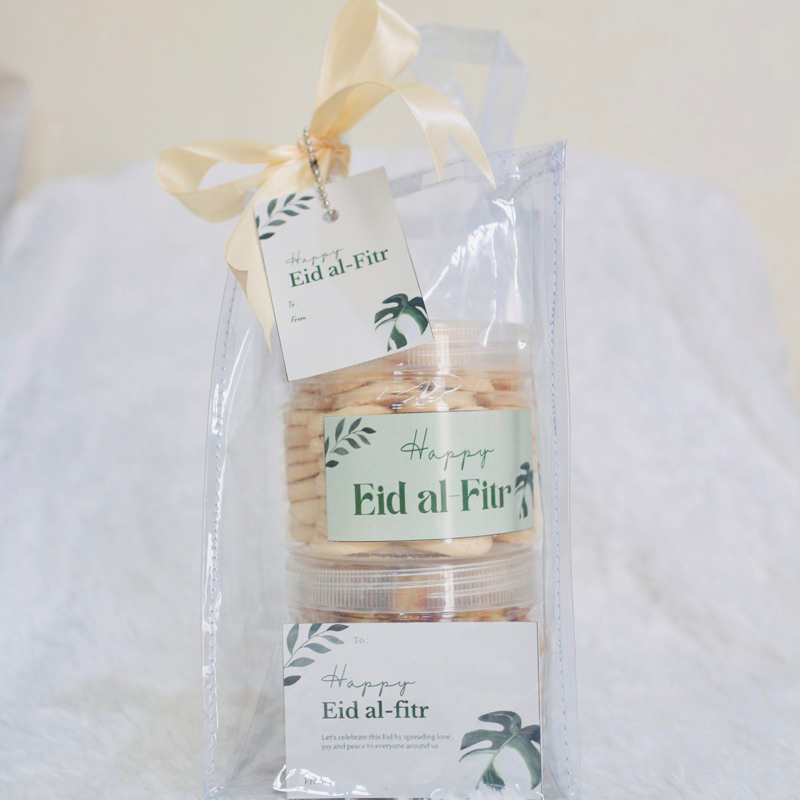 

hampers lebaran idul fitri 2 jar kue 400ml free bag & tag