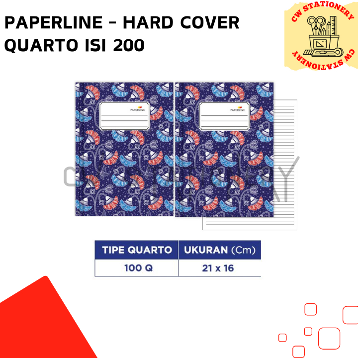 

Paperline - Buku Tebal Hard Cover Quarto / Kwarto isi 200