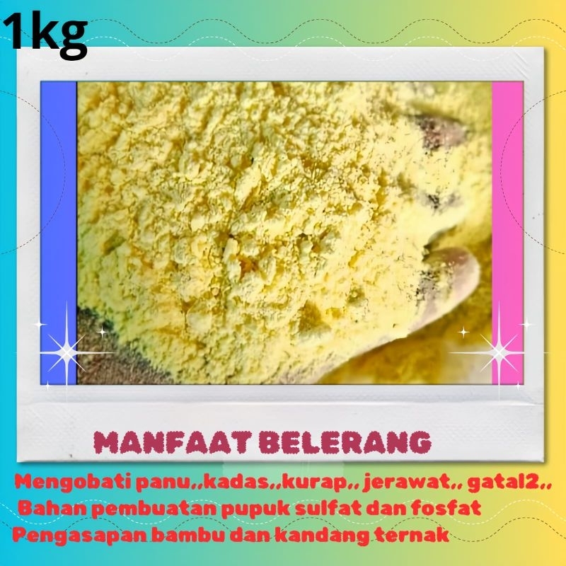 belerang murni bubuk halus 1kg asli obat kulit luar