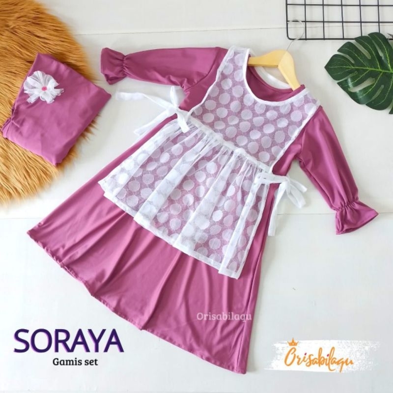 Soraya gamis set 3in1 gamis anak bayi lucu 1-2tahun