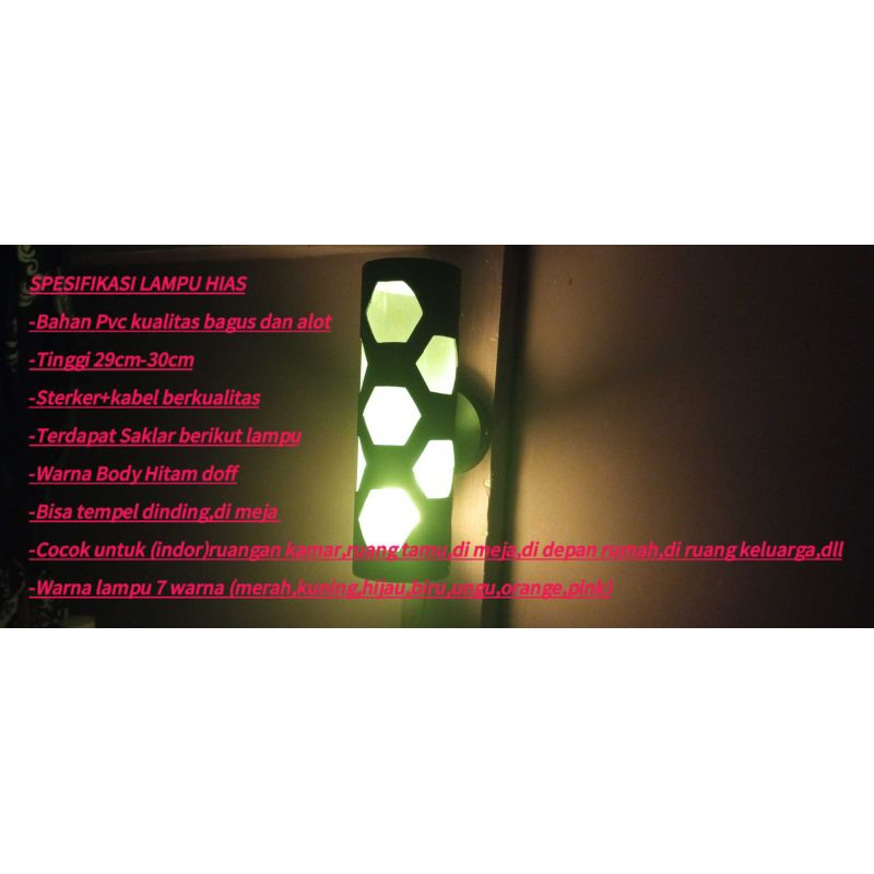 lampu segi 6/lampu hias/lampu tidur/lampu malam/lampu ruang tamu/lampu dingding/lampu duduk