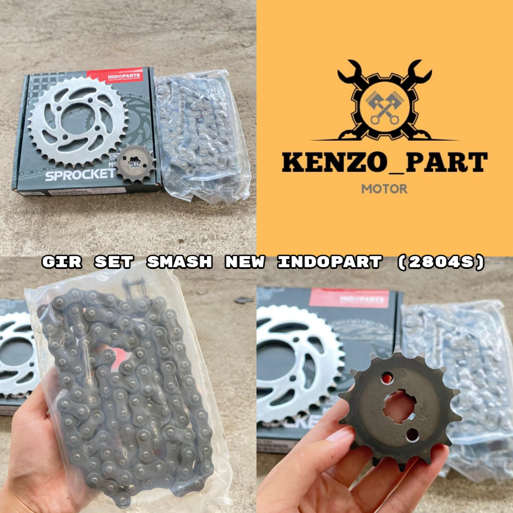 GIR SET SMASH NEW GEARSET SMASH NEW INDOPART 2804s // GER GEAR GIR PAKET KOMPLIT RANTAI SMASH NEW 28