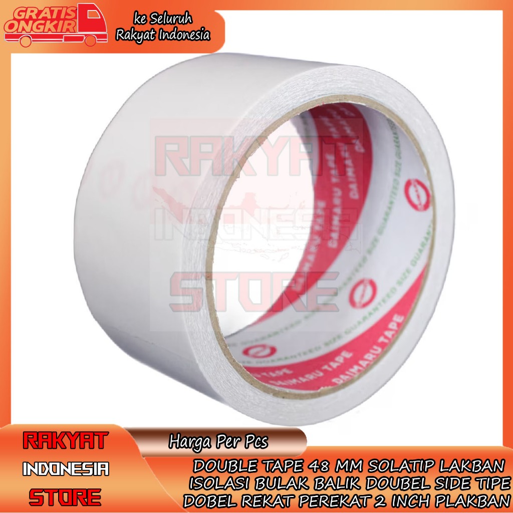 

12 Yards Side Tipe Solatip Double Tape 48mm Lakban Isolasi Selotip Plakban Bolak Dabel Dauble Solasi Solasiban Roll Nachi Selatip Masking Packing Selasiban Perekat Lem Lim Naci 2 In Inci Inch Packaging DIK Paket Perengkapan Sekolah