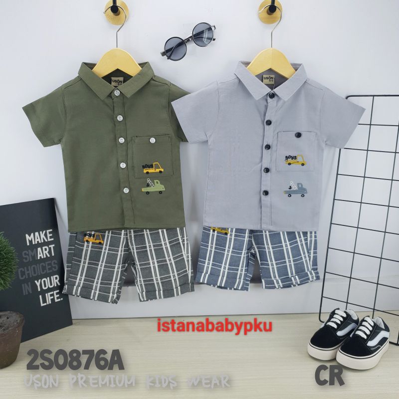 Uson Stelan Kemeja Boys  Bayi 0-9 Bulan / Baju Kemeja Bayi