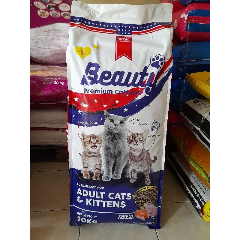 MAKANAN KUCING || BEAUTY PREMIUM 1 KARUNG (20KG) || TERMURAH