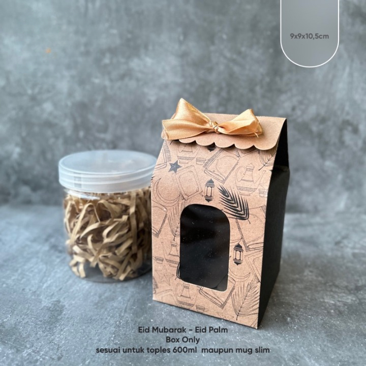 

(10 pcs) kardus toples tabung 500ml dus idul fitri packaging kue kering box nastar hampers lebaran kotak cookies eid mubarok 9x9x10 cm