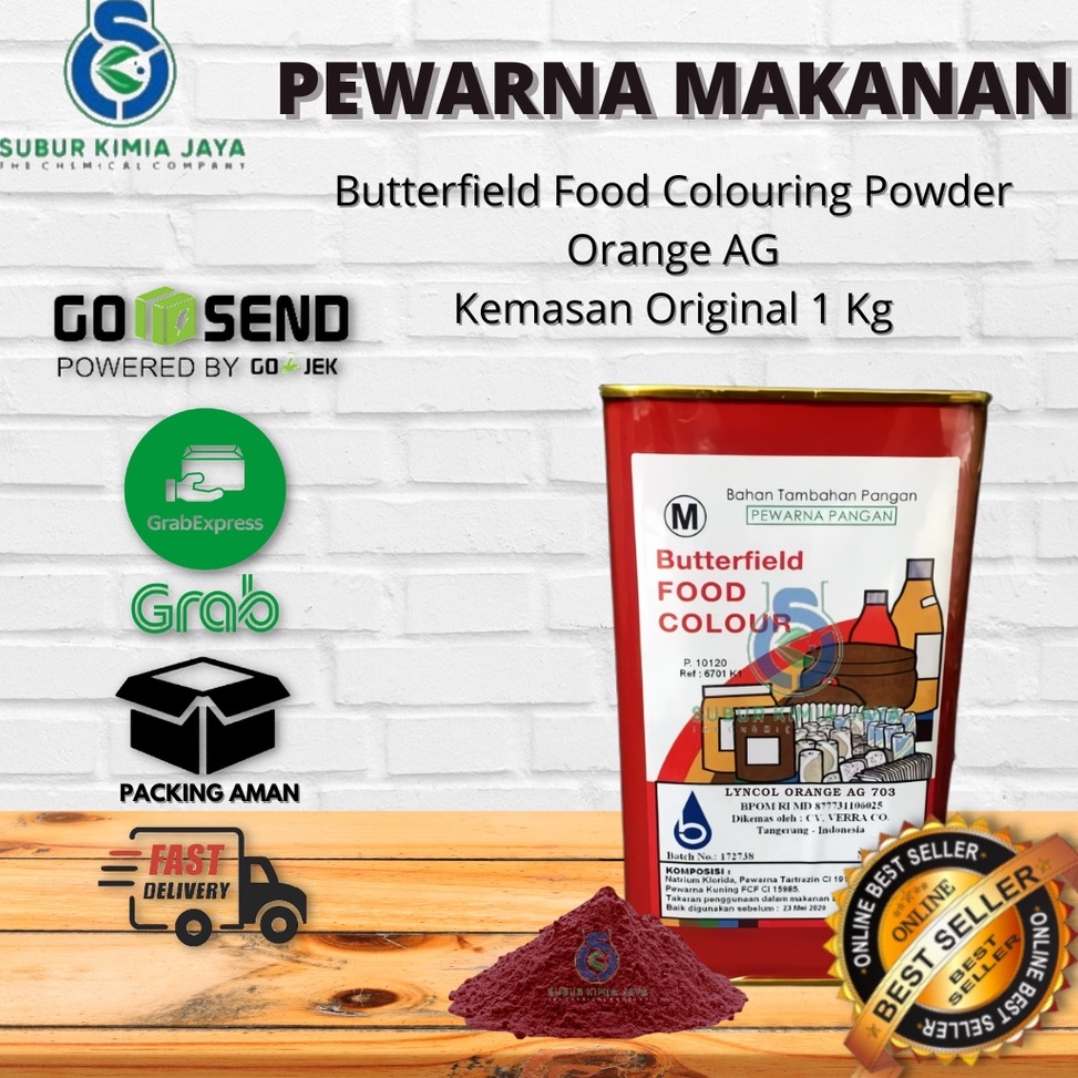 

QQG485 FLASH SALE Butterfield Food Coloring Orange Pewarna makanan Orange AG 1KG