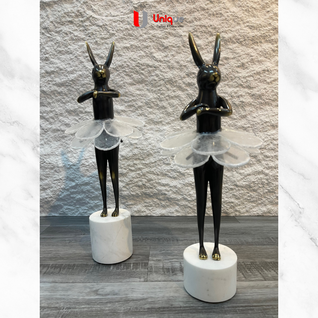 Pajangan Meja Kelinci Balet Kristal / Pajangan Dekorasi Rumah