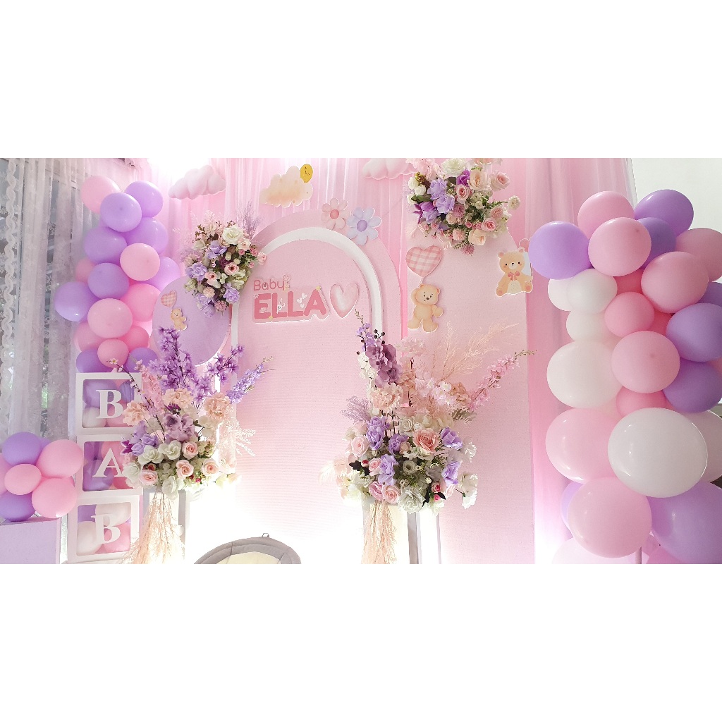 (Shine Decor - Aqiqah) Backdrop Dekorasi Akad Lamaran Tasyakuran Nikah Aqiqah Khitan Ulang Tahun Ult