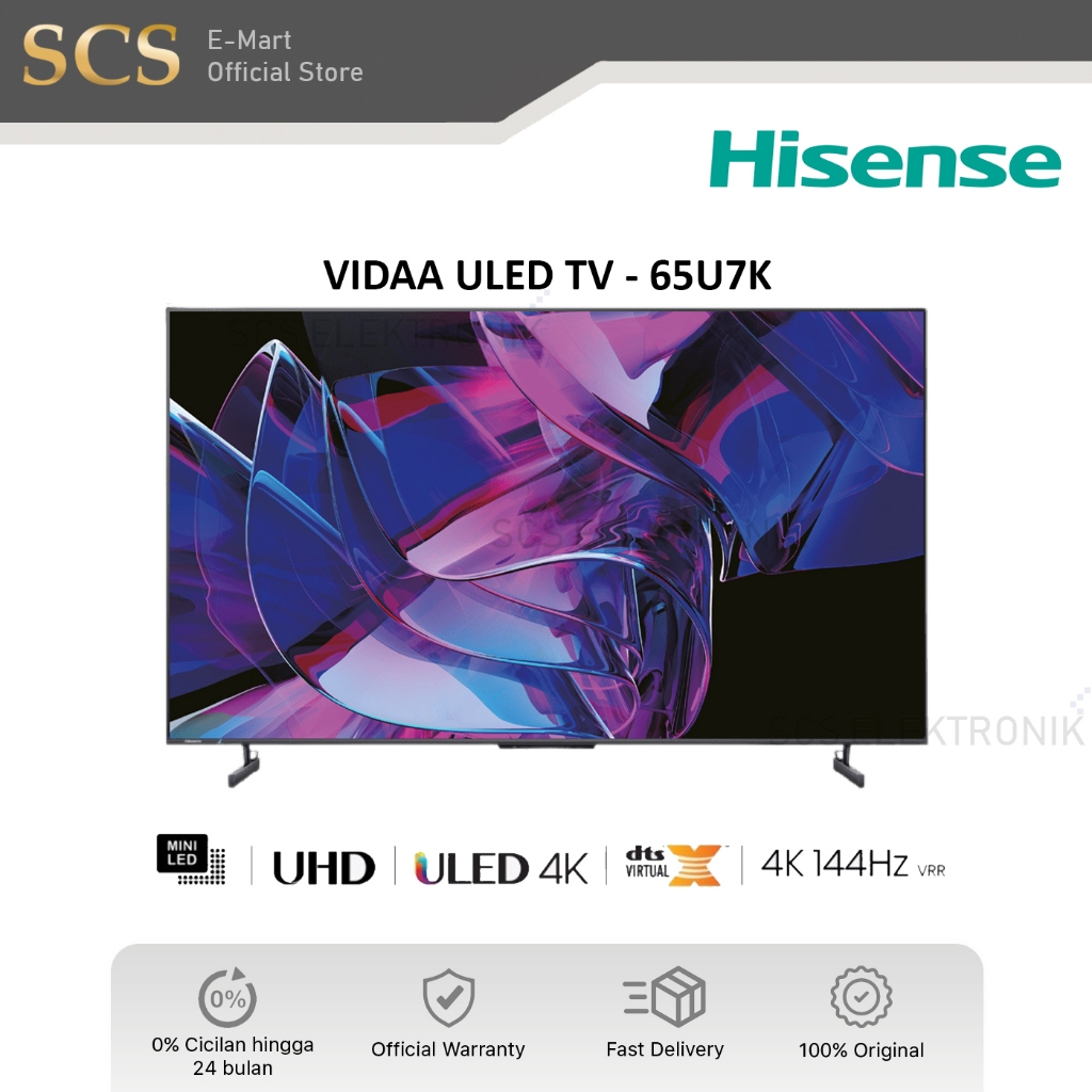 TV HISENSE 65U7K VIDAA TV SMART MINI LED UHD