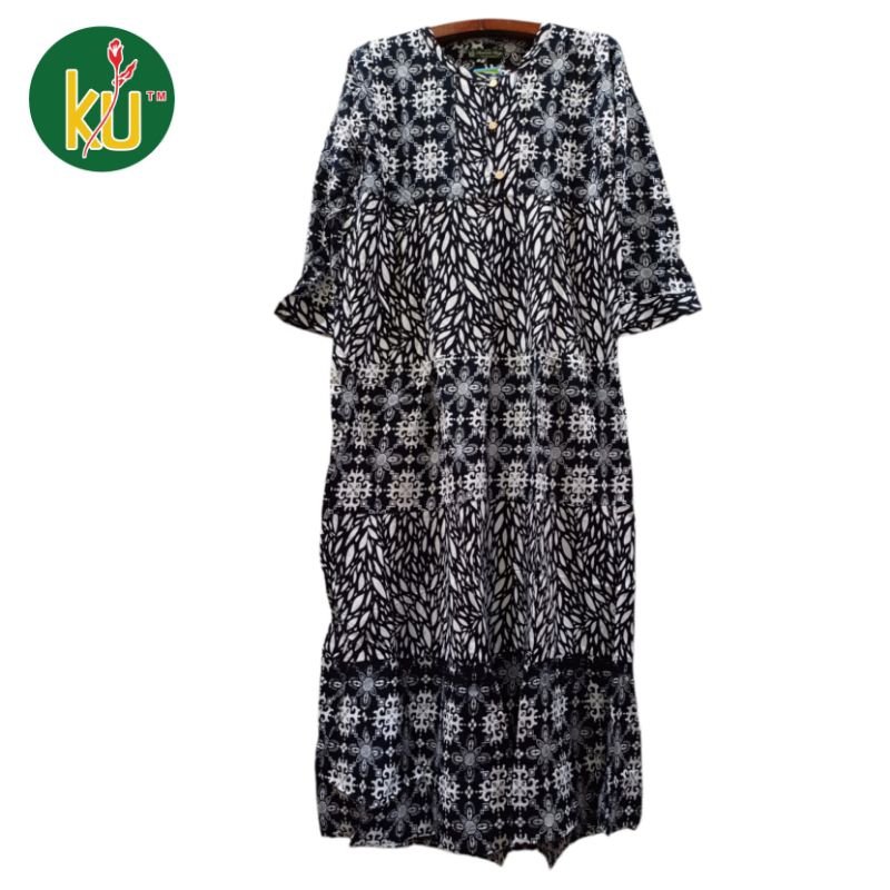 Kencana Ungu Longdress Susun Label Hijau - Longdress Kencana Ungu Ibu Menyusui - Longdress Busui
