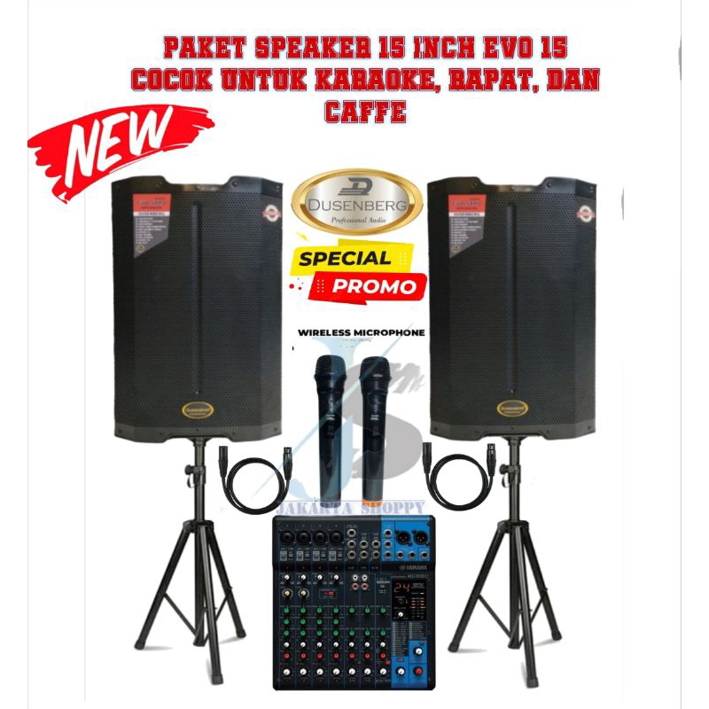 Paket sound aktif speaker DUSENBERG 15 inch karaoke smart tv