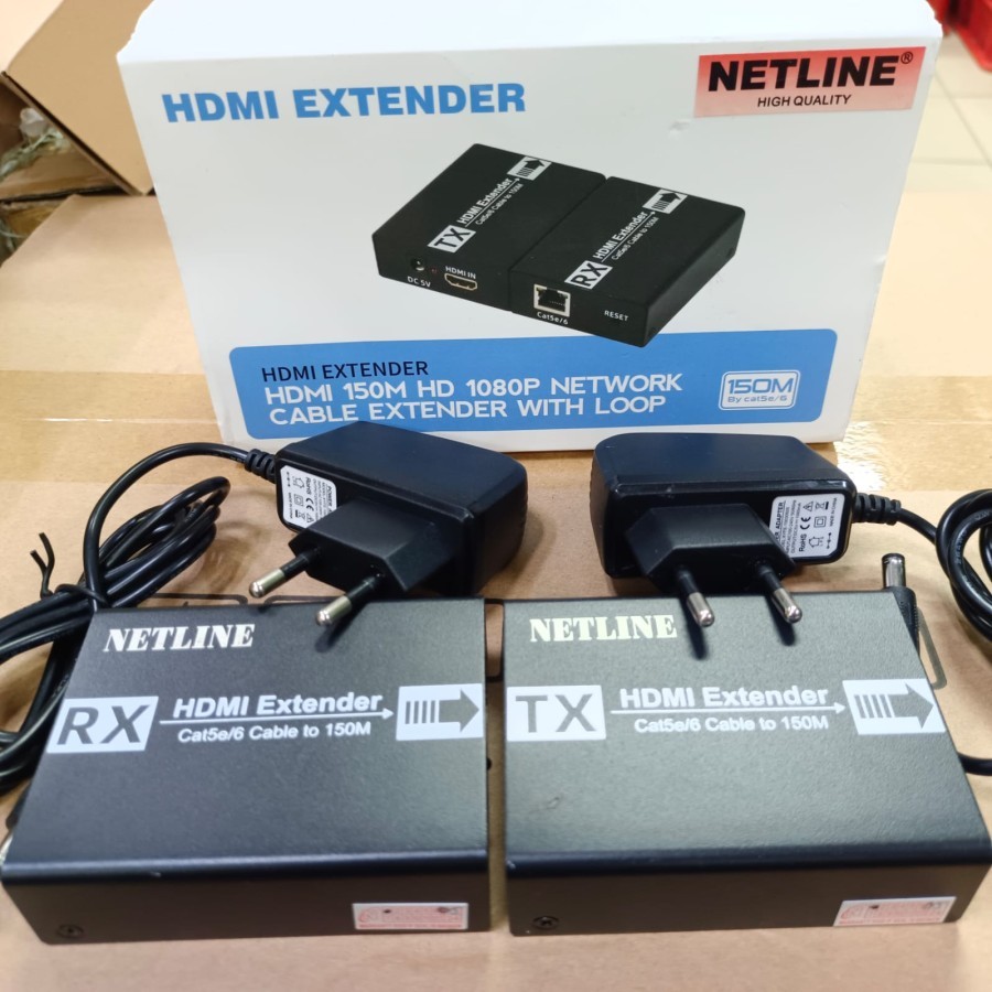 Netline HDMI Extender 150Meter Over Kabel Lan Cat6/Cat5 / Hdmi Extender 150M
