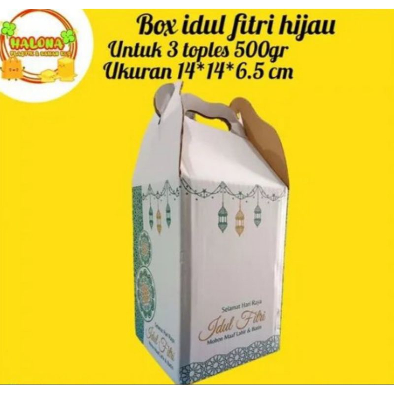 

Box Lebaran Kraft Putih Hijau