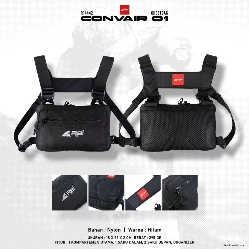 Tas Dada Pria Rei Chest Bag Convair 01 New Arrival Arei Outdoorgear