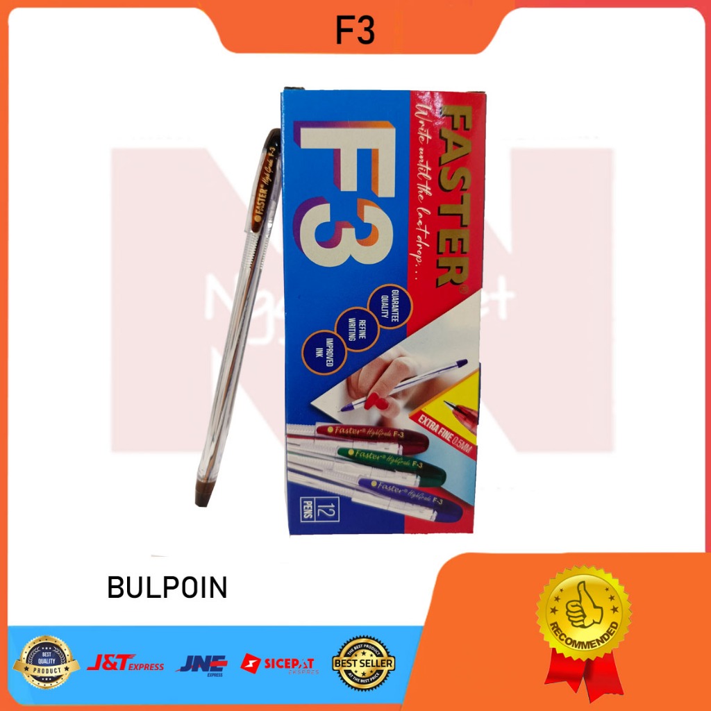 

BOLPOIN FASTER F3 BULPEN PULPEN PENA BALPOINT STATIONARY STATIONERY ALAT TULIS SEKOLAH KANTOR ATK MURAH
