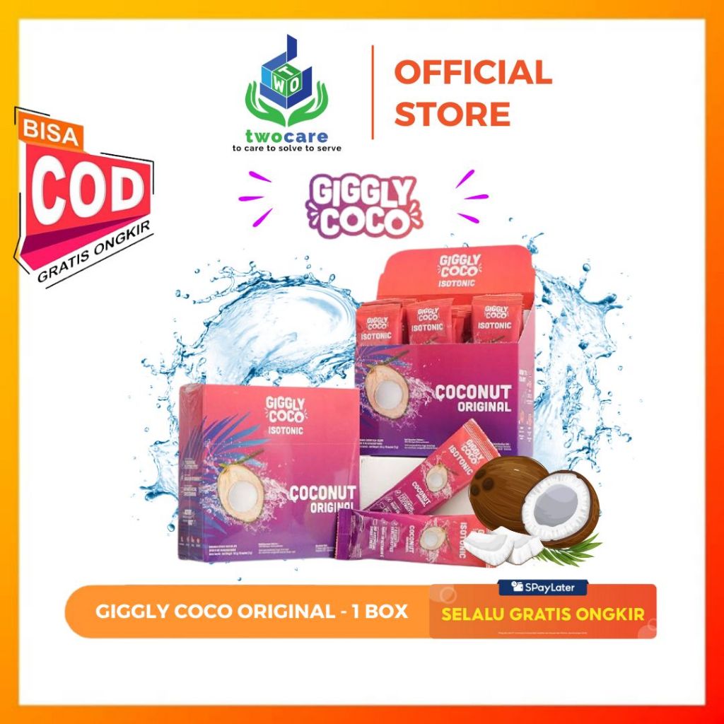 

Giggly Coco Isotonic Coconut Box - Coconut Original 165gr 15 Sachet