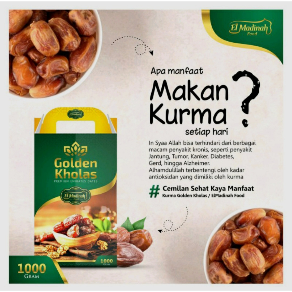 

KURMA GOLDEN KHOLAS EMIRATES DATES EL MADINAH 1KG