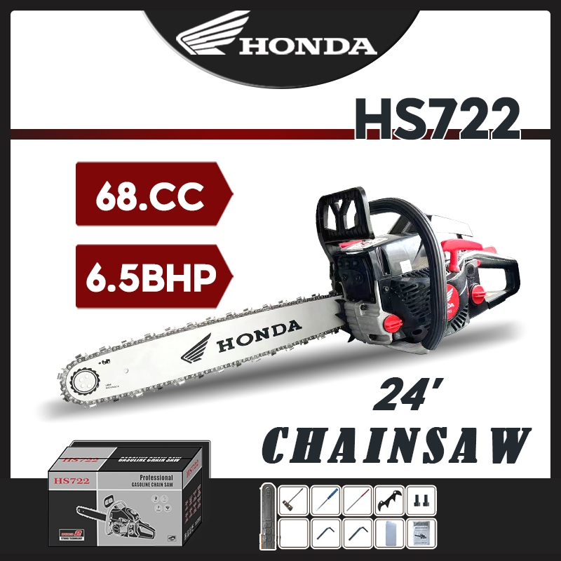 HONDA Mesin Chainsaw Mini 24 Inch 2Tak Senso Chainsaw /Mesin Potong Kayu/Gergaji Kayu/Gergaji Mesin Mini