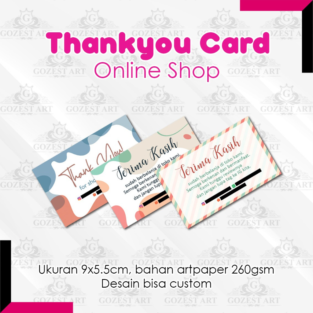 

KARTU UCAPAN / Thank You Card Custom / Thank You Card Online Shop