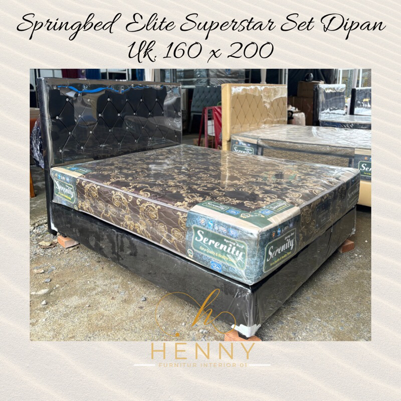 Henny Furniture Springbed Elite Superstar Set Dipan Uk. 160 x 200 cm