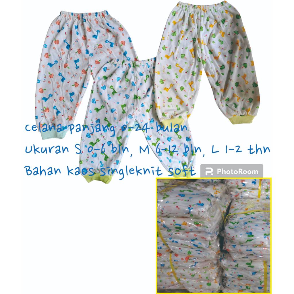 Grosir 1 lusin Celana Panjang Bayi 0-2 tahun.