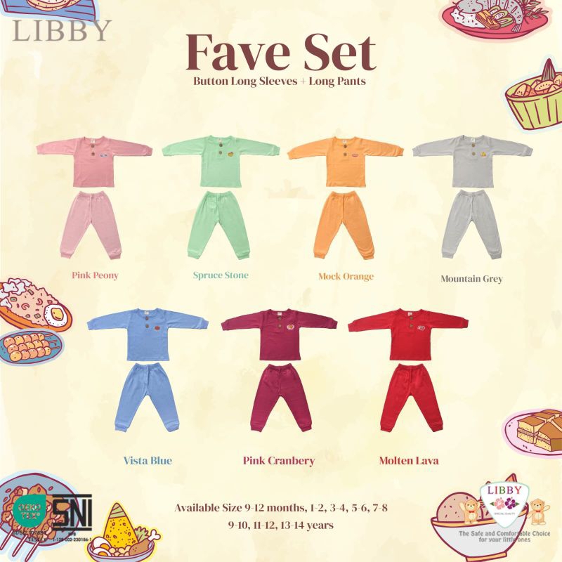[Q] LIBBY BABY SETELAN PANJANG EARTH SERIES FAVE SET SABLON (1 pcs)