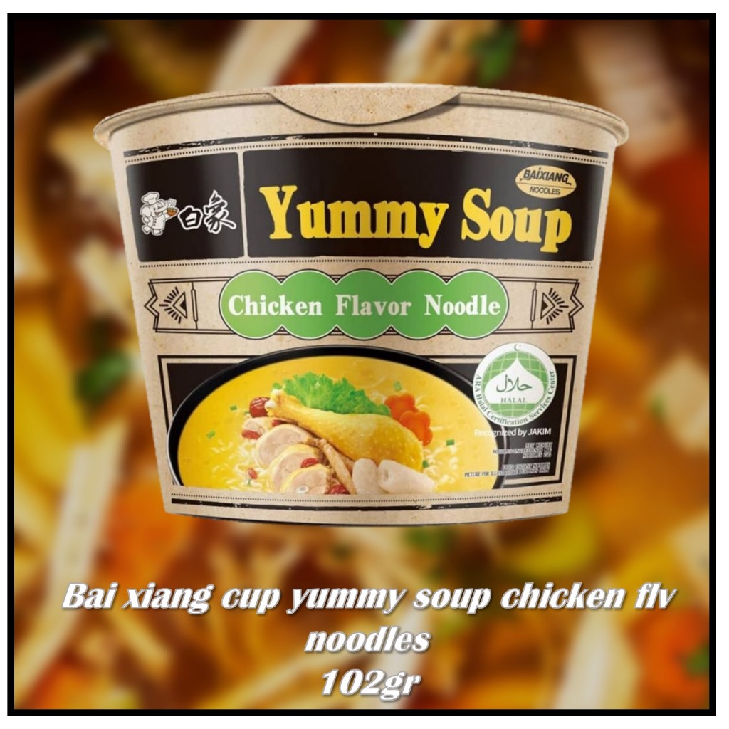 

Bai xiang cup yummy soup chicken flv noodles 102gr