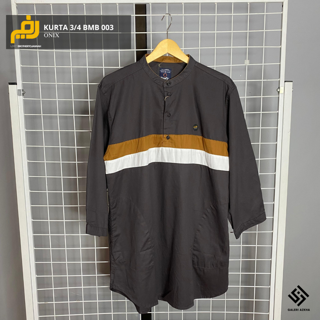 LEAFY Kurta BMB-003 Lengan 3/4 / Baju Taqwa Pria Dewasa Kurta Pakistan Lengan 3/4