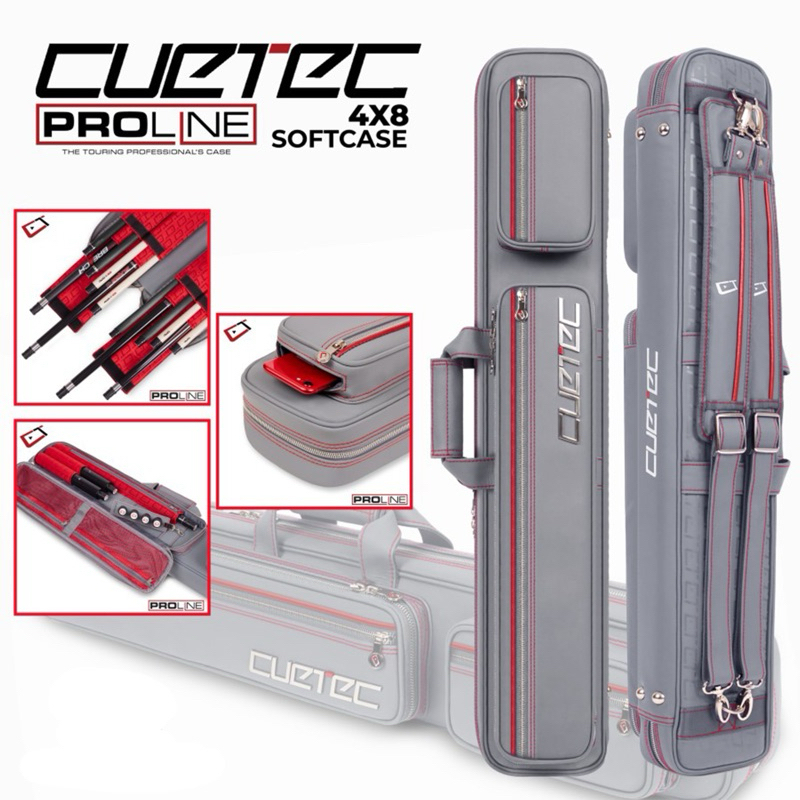 Cuetec Proline Grey 4x8 Soft Case/ Tas Billiard
