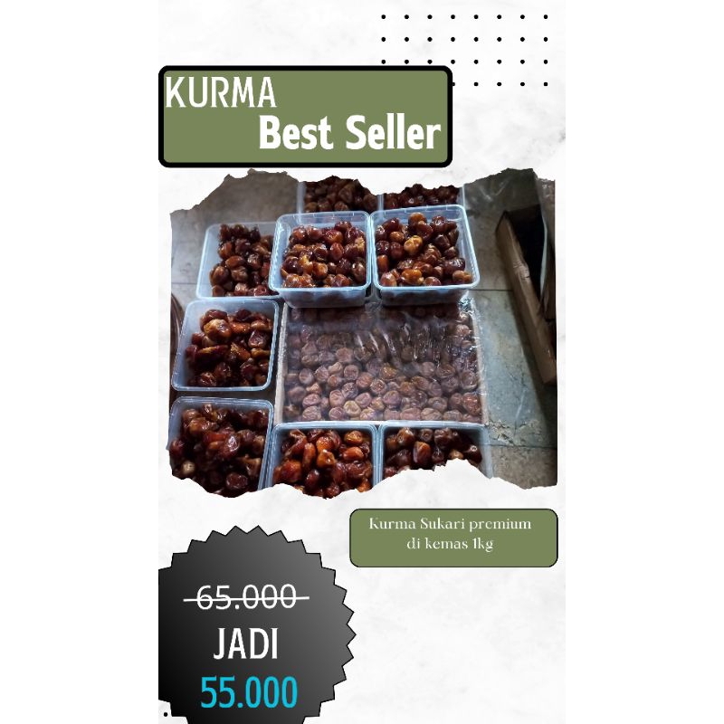 

Kurma sukari alqosim kemasan 1kg repak dari kurma sukari premium.