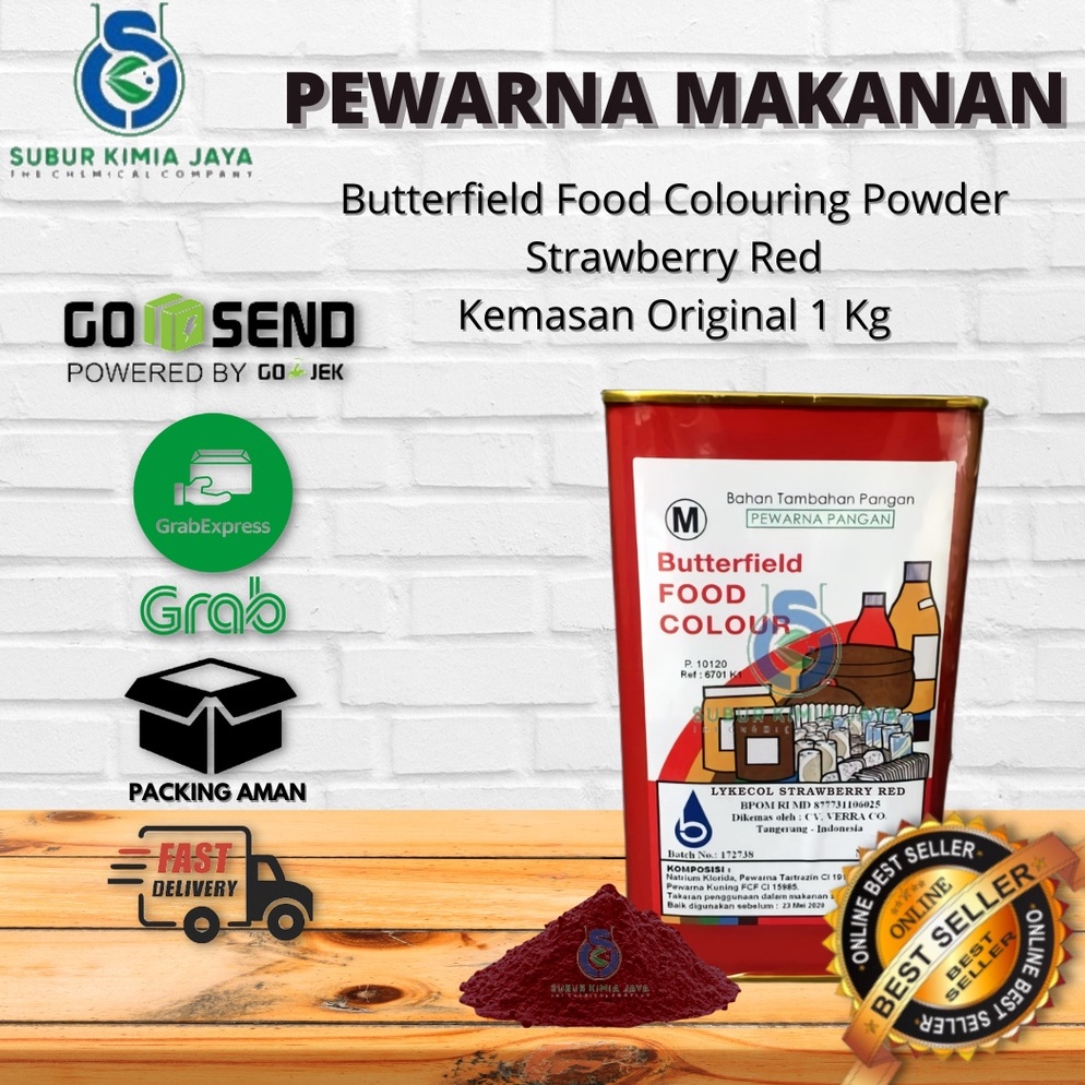 

WET653 COD NEWPRODUCT Butterfield Food Coloring Strawberry red Pewarna makanan buterfield 1KG