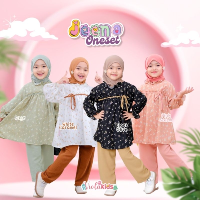 Oneset Jeena Setelan Anak Perempuan Usia 1-9Tahun