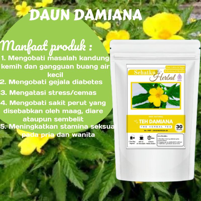 

Teh Daun Damiana : Damiana tea Teh Diabetes isi 30 tea bag