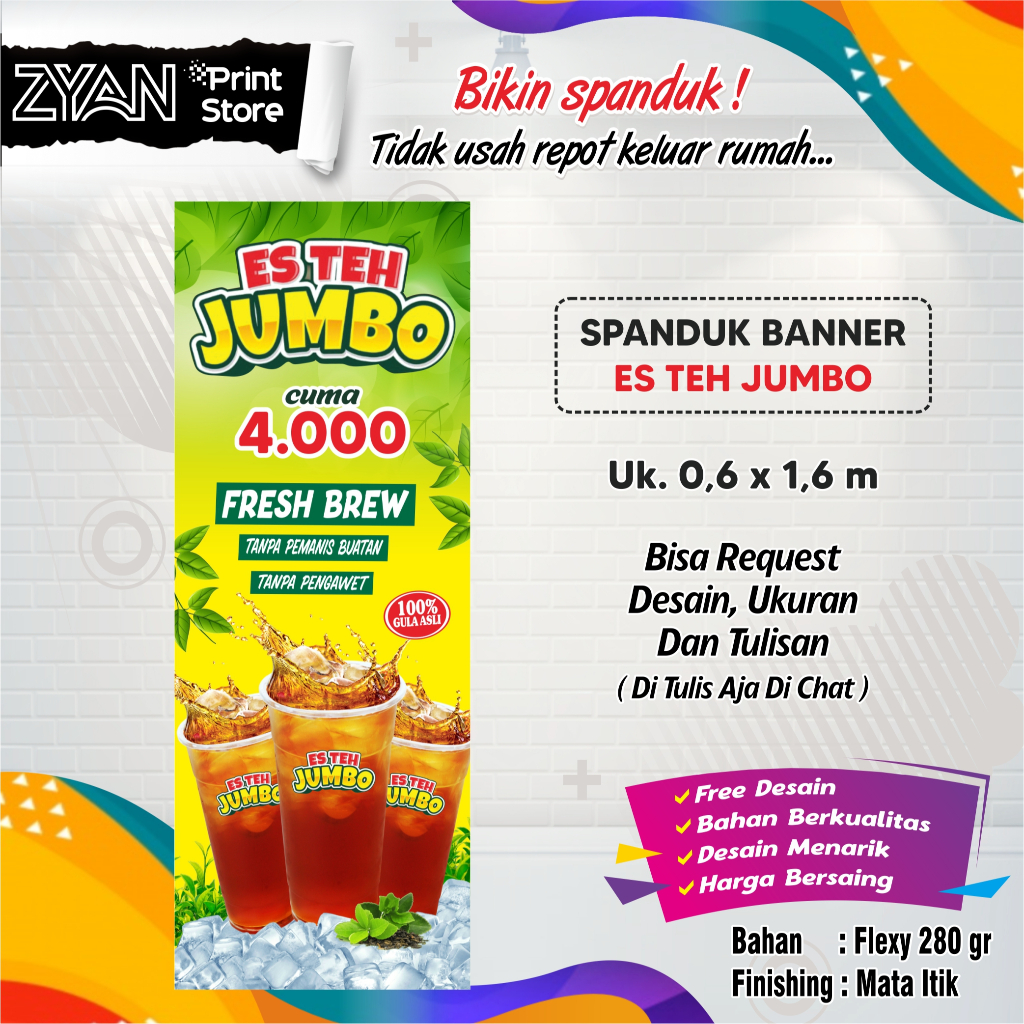 SPANDUK BANNER ES TEH JUMBO