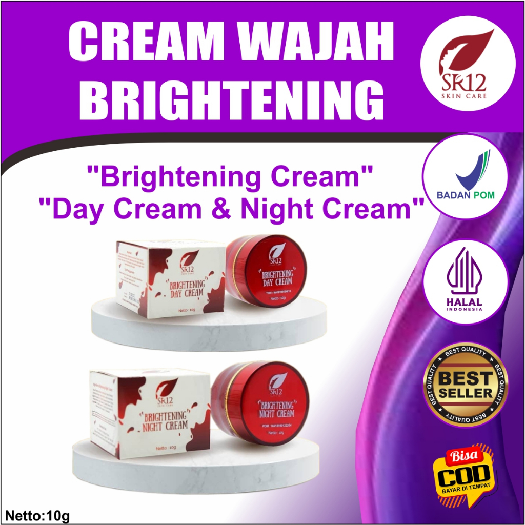 Brightening Cream SR12 | Brightening Day Cream SR12 & Brightening Night Cream SR12 | Krim Wajah SR12
