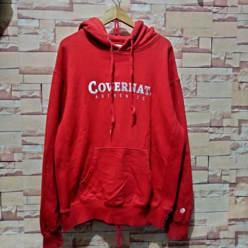 Hoodie Covernat Bordir Merah Second Original