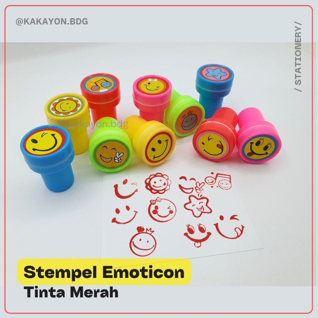 

Stempel Gambar Emoticon SP Tinta Merah Cover Cap Warna Warni / Cap Nilai Lucu