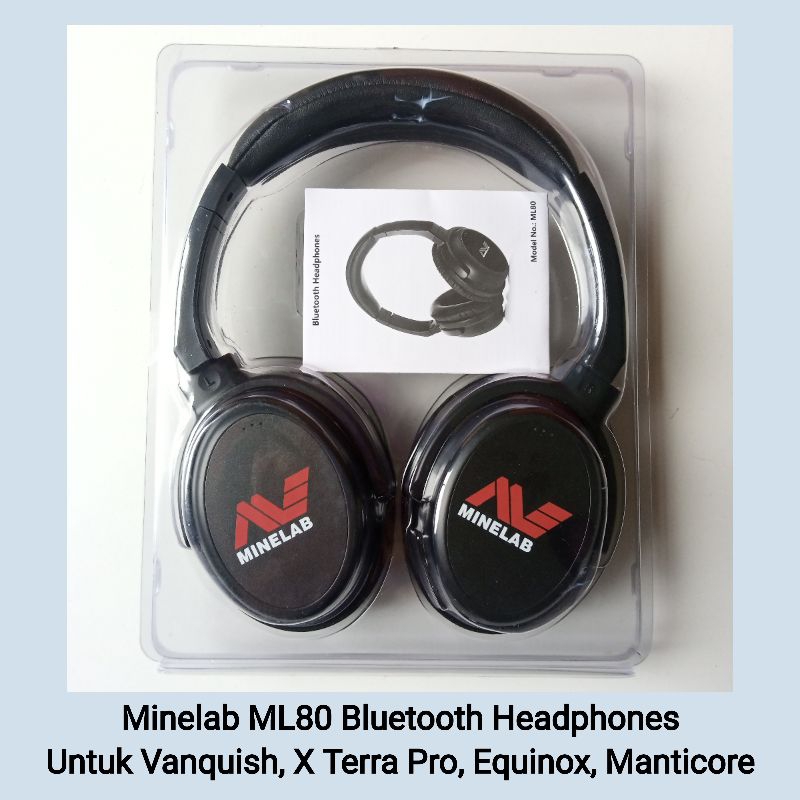 Headphone Bluetooth Minelab ML 80 (original), rekomendasi untuk Vanquish, X Terra pro, Equinox, Mant