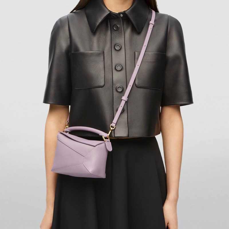 Original Loewe Mini Puzzle Edge Crossbody Bag in Classic Calfskin