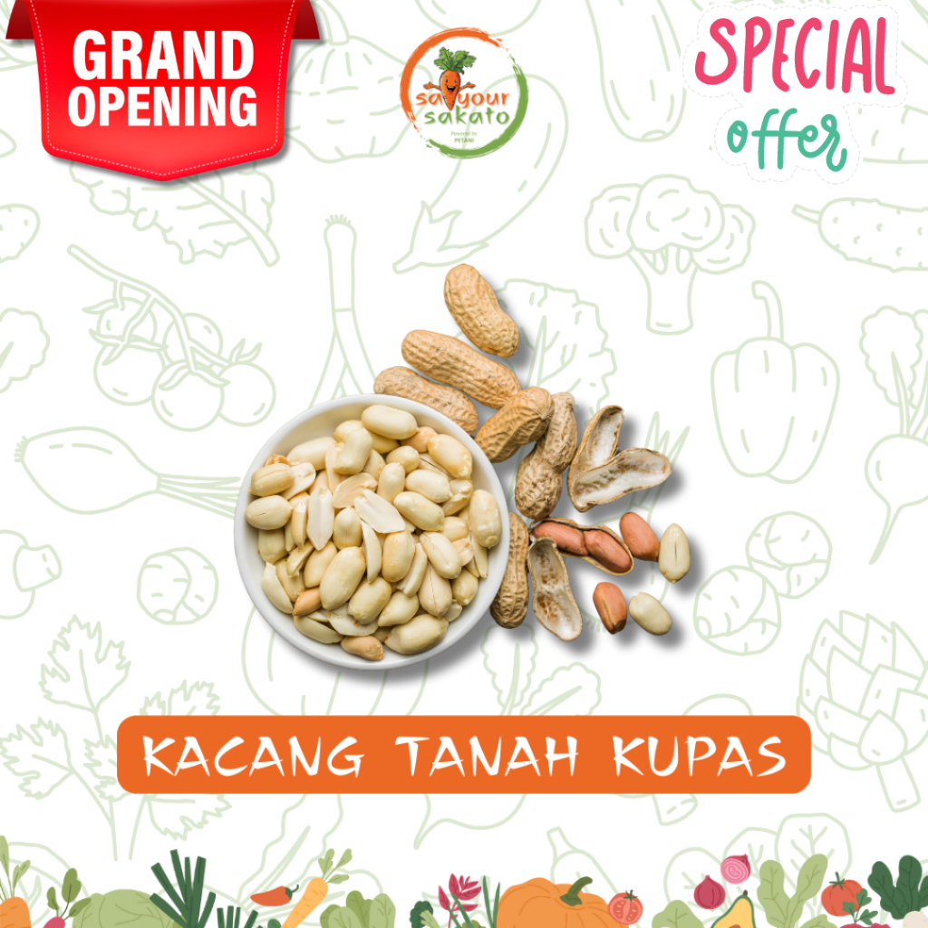 

Kacang Tanah Kupas 250gr Saiyour Sakato