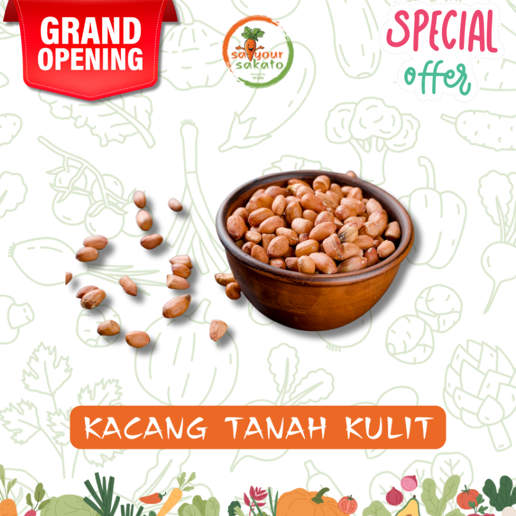 

Kacang Tanah Kulit 250gr Saiyour Sakato